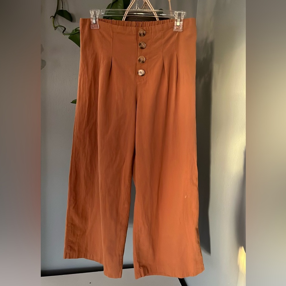 100% cotton wide leg pants